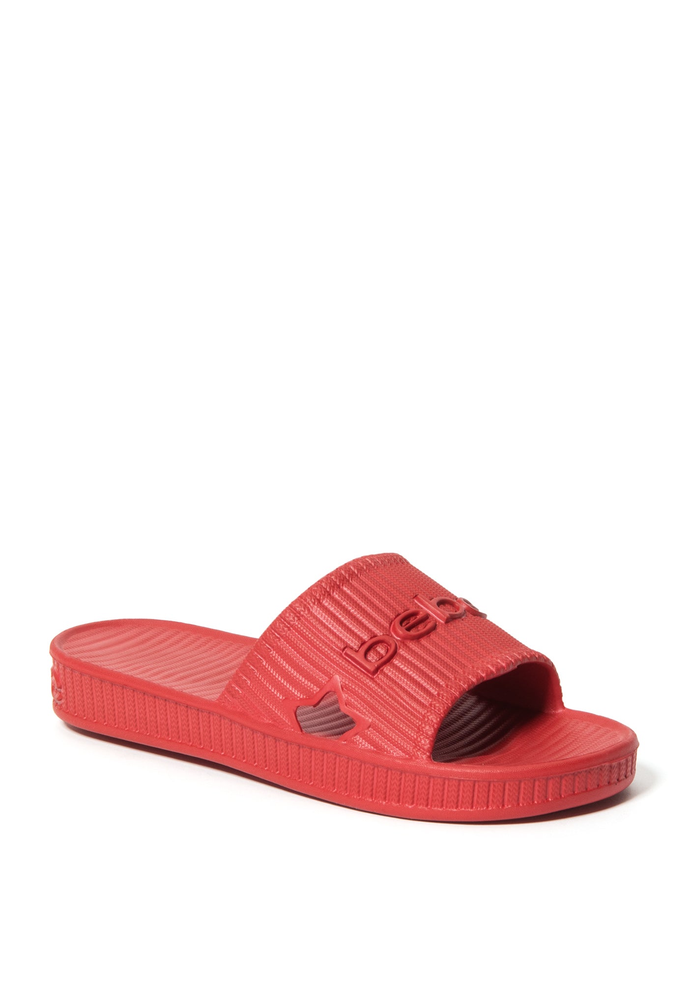 Bebe Women S Craze Logo Slides Shoe Size 8 In Red O Synthetic On Bebe Accuweather Shop