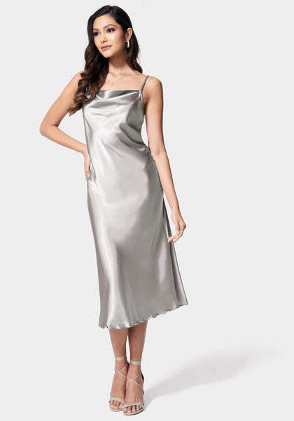 Cowl Neck Slip Dress/Midi Dress