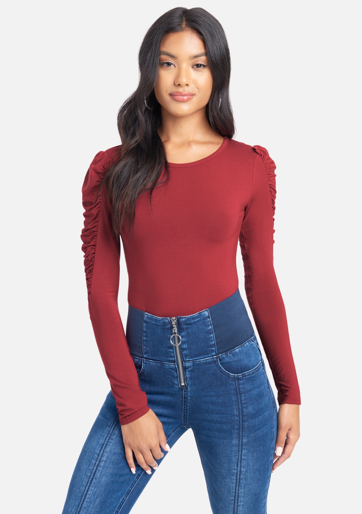 ruched shoulder top