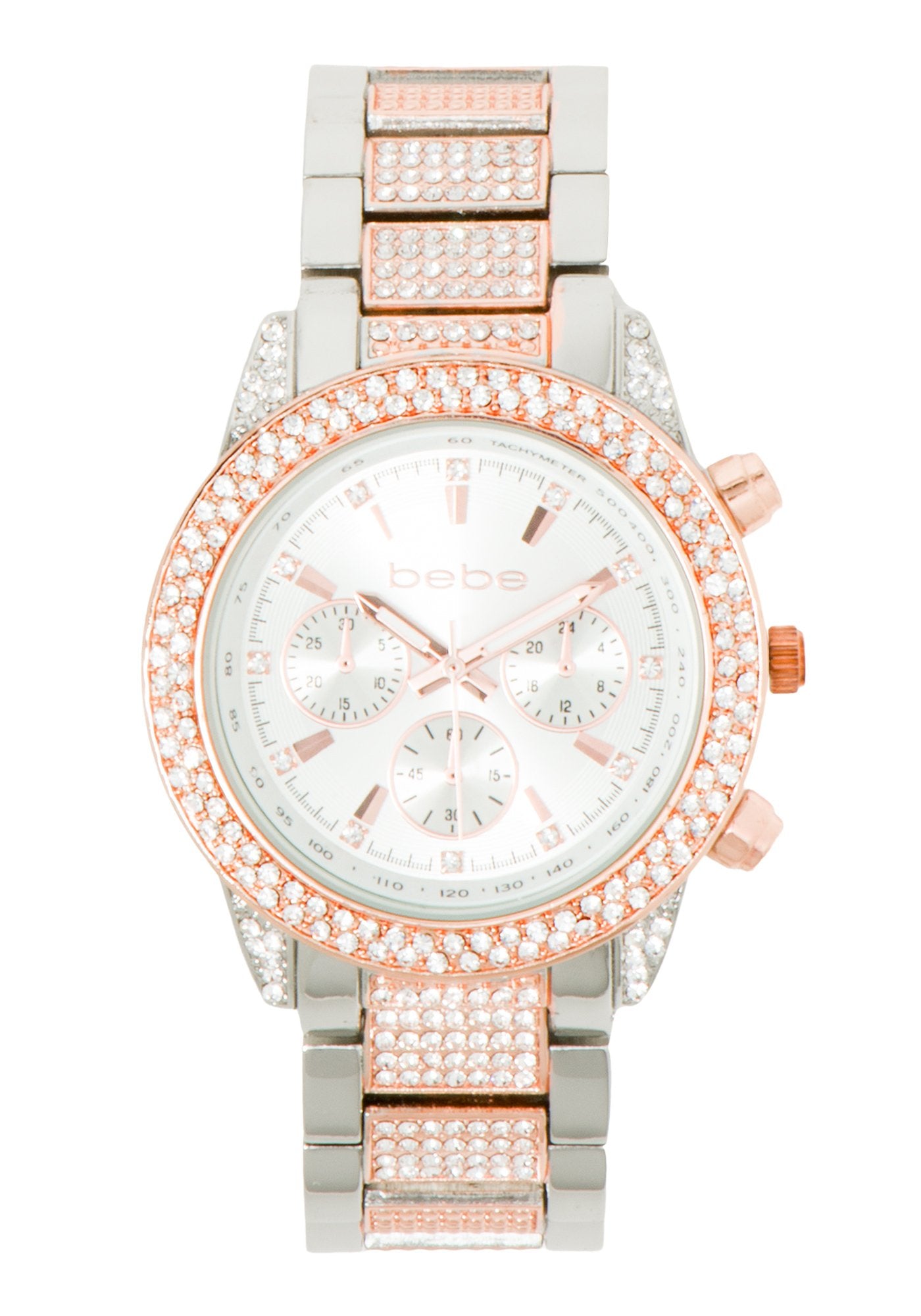 Two Tone Rhinestone Watch Bebe