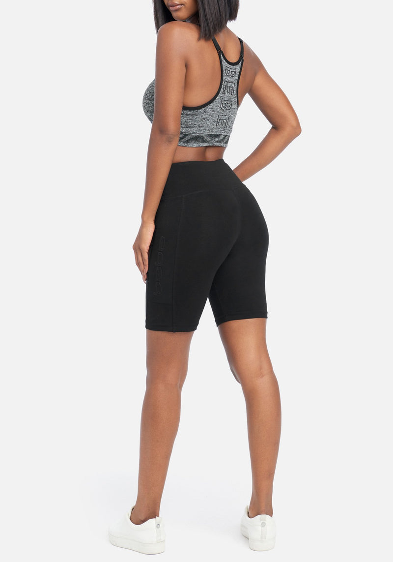 Bebe Sport Applique Mesh Pocket 9 Short Bebe