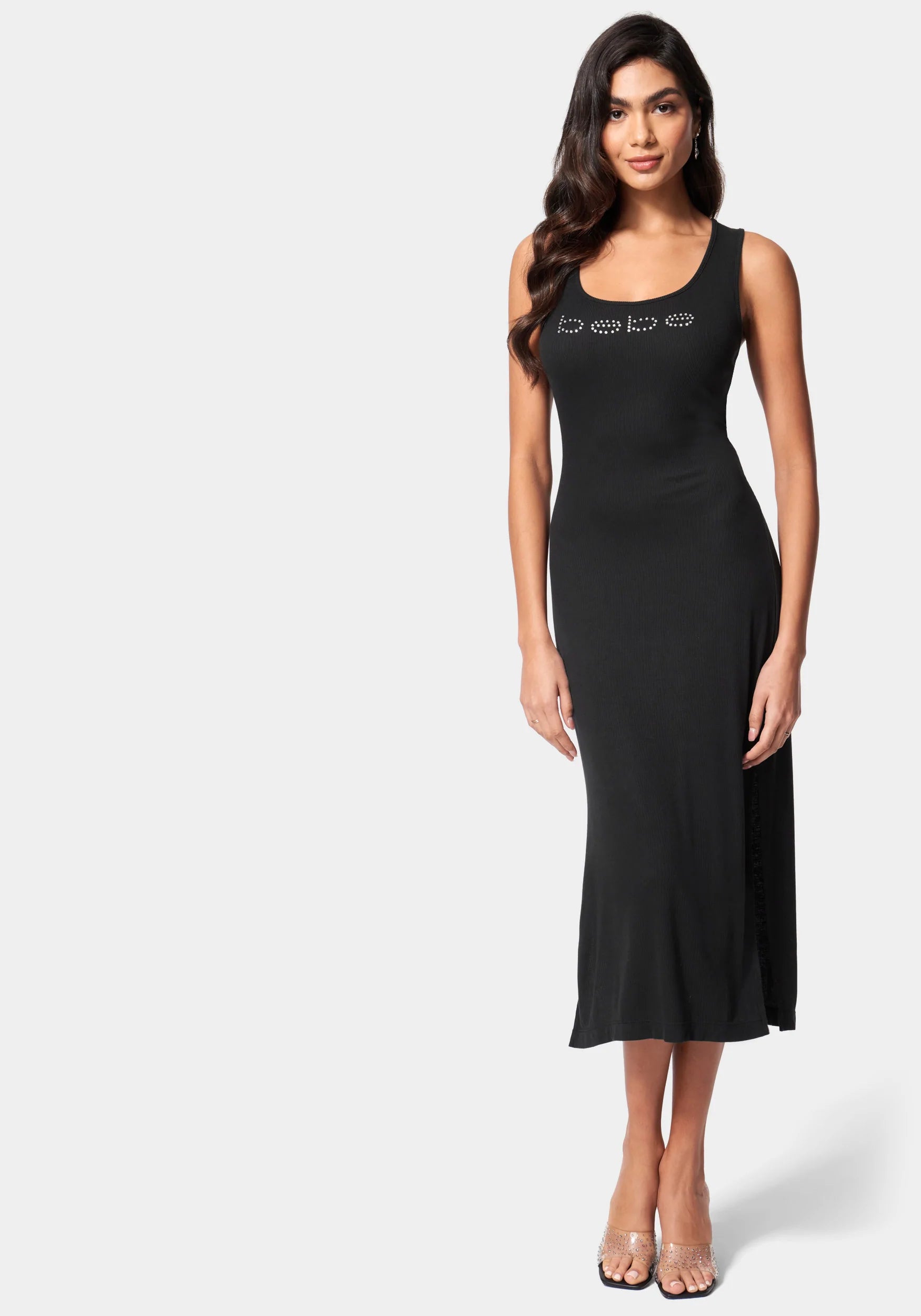 Ribbed Slit Dress by Bebe