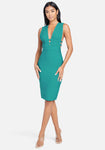 Sexy V-neck Plunging Neck Stretchy Bandage Dress/Midi Dress