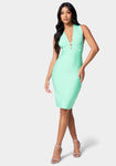 Sexy V-neck Plunging Neck Stretchy Bandage Dress/Beach Dress/Midi Dress