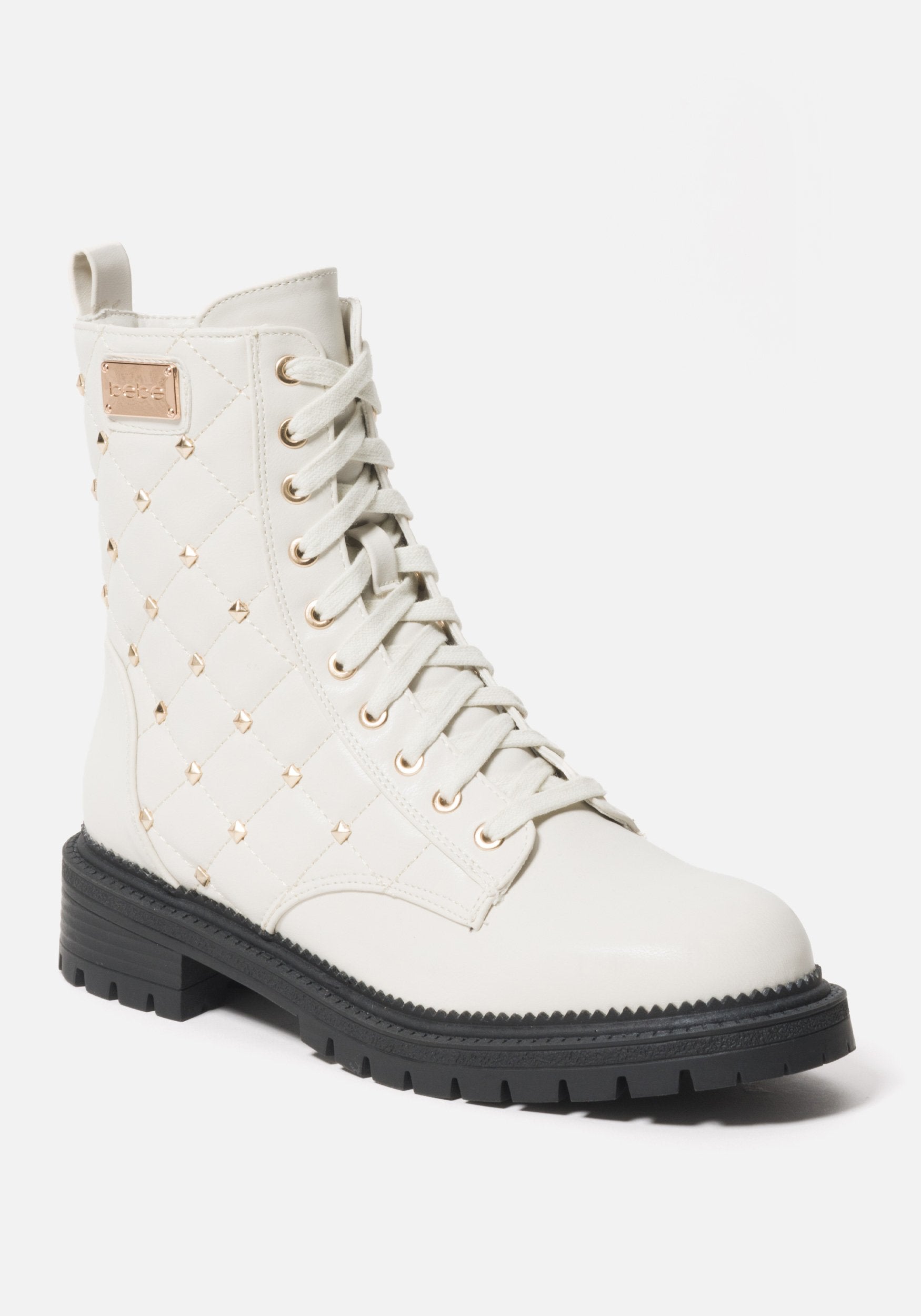 Dorienne B Quilted Combat Boots | bebe