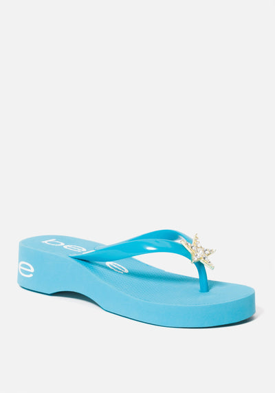 bebe platform flip flops