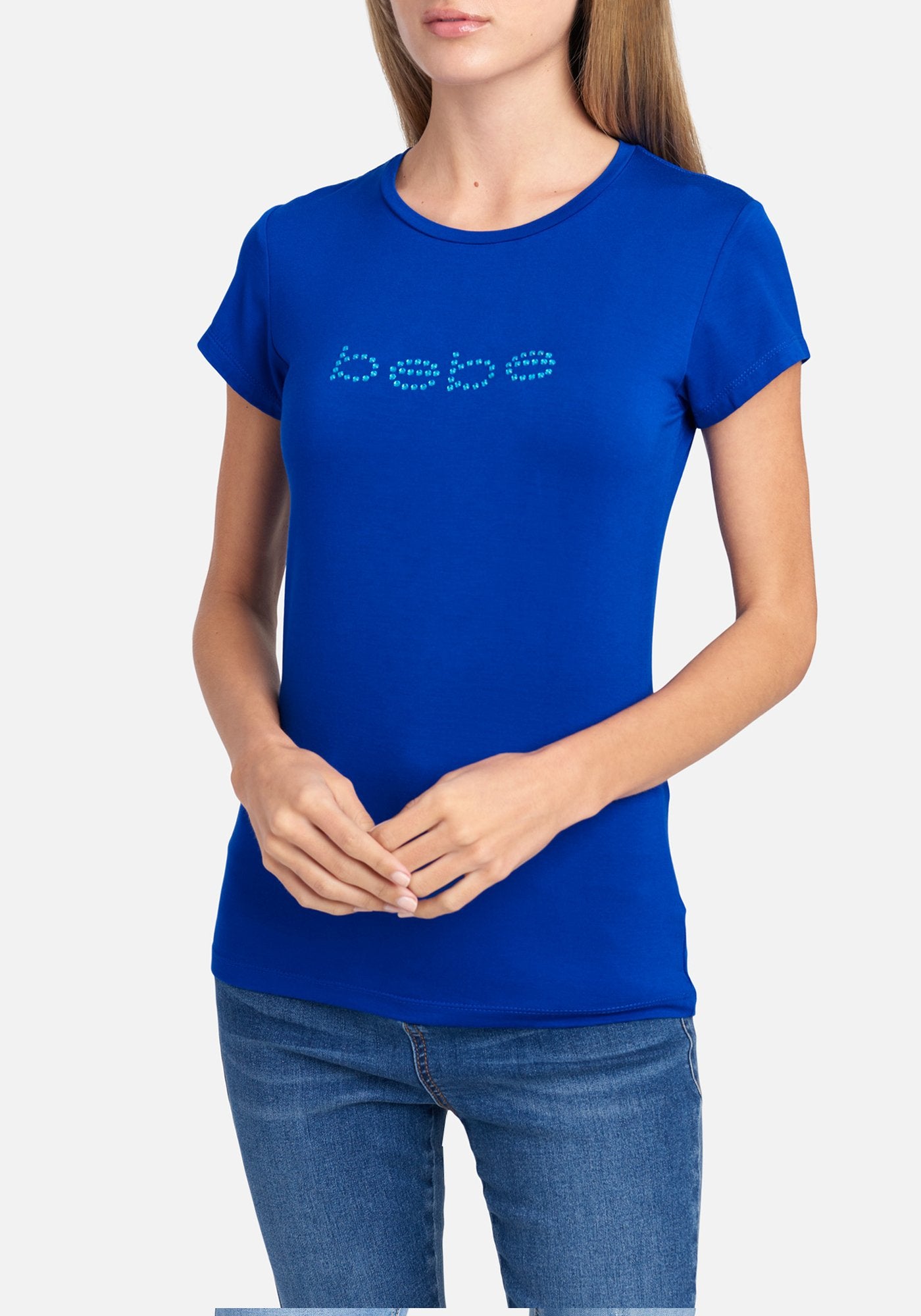 Bebe Logo Tonal Rhinestone Tee Bebe