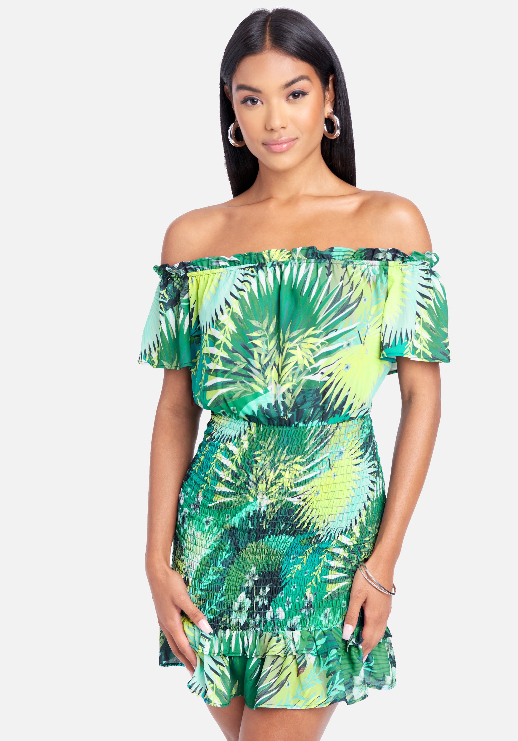  Accessories > Jewelry > Bracelets-Off The Shoulder Ruffle Dress