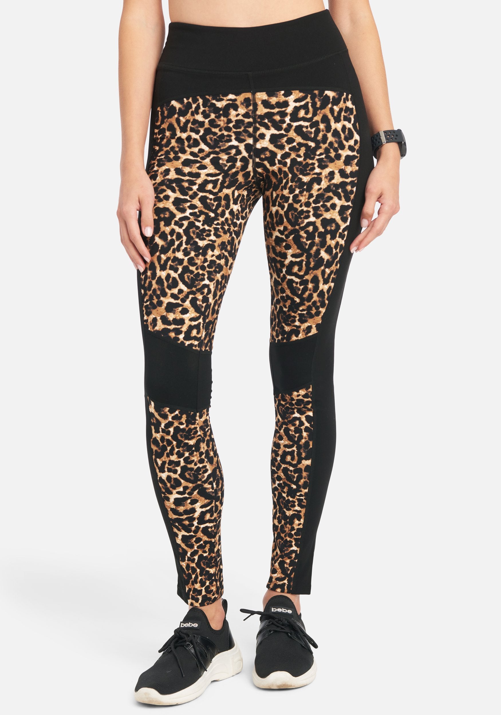 Bebe Logo Leopard Print Legging