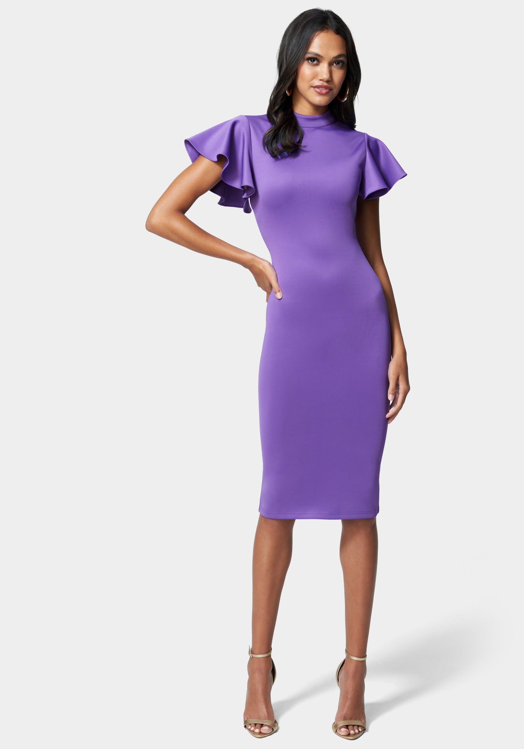  Accessories > Jewelry > Bracelets-Flutter Mock Neck Dress