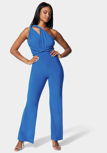 Off the Shoulder One Shoulder Sleeveless Jumpsuit