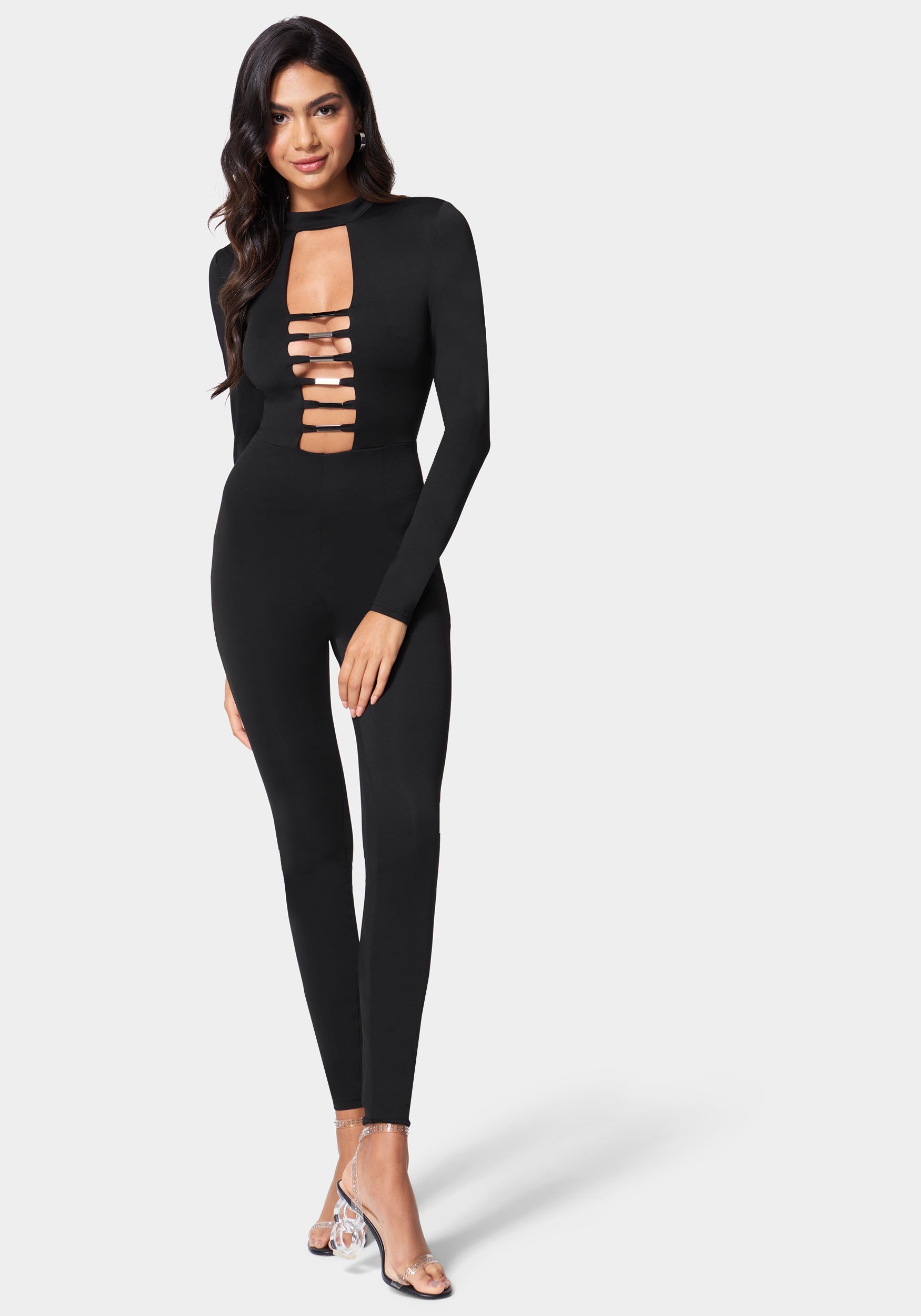  Apparel > Bottoms > Leggings-Bar Detail Jumpsuit