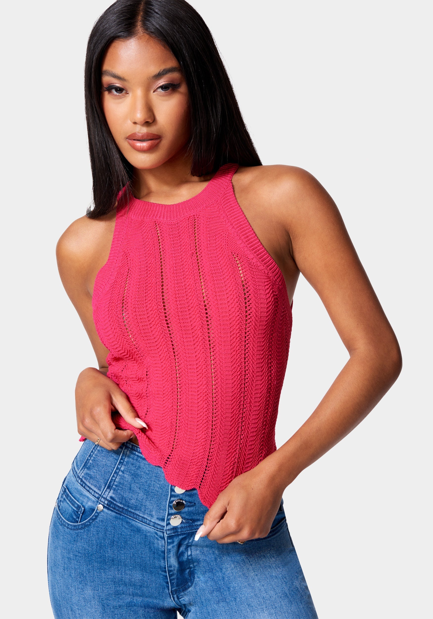 Knitted Top with Scallop Hem