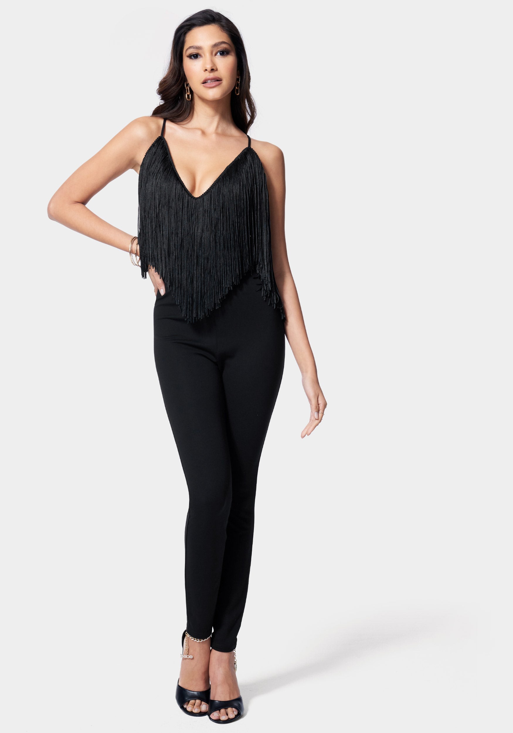 Gold Bar Detail Jumpsuit | bebe