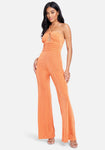 Halter Cutout Back Zipper Vintage Jumpsuit