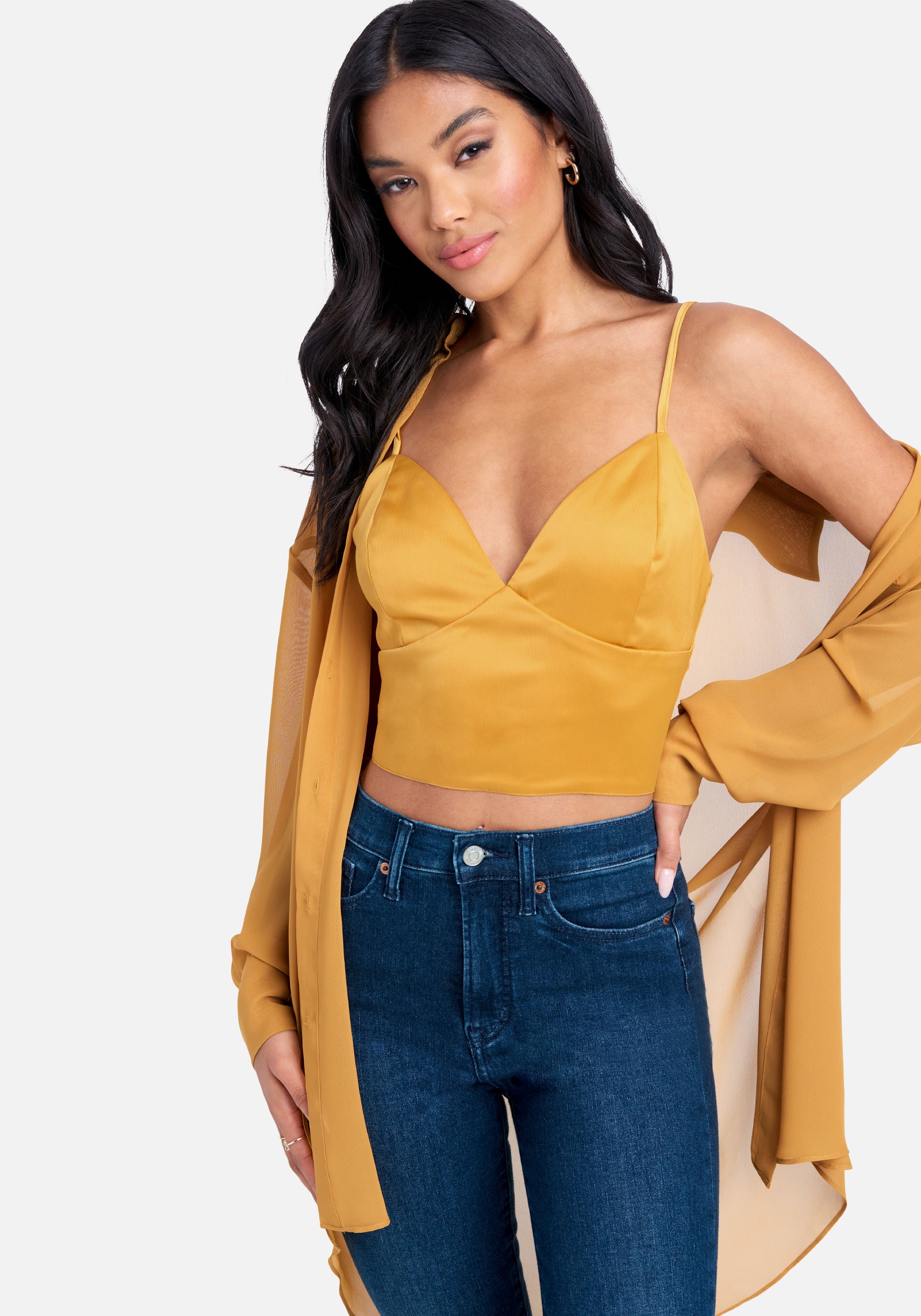  -Satin Bustier Top With Matching Chiffon Blouse