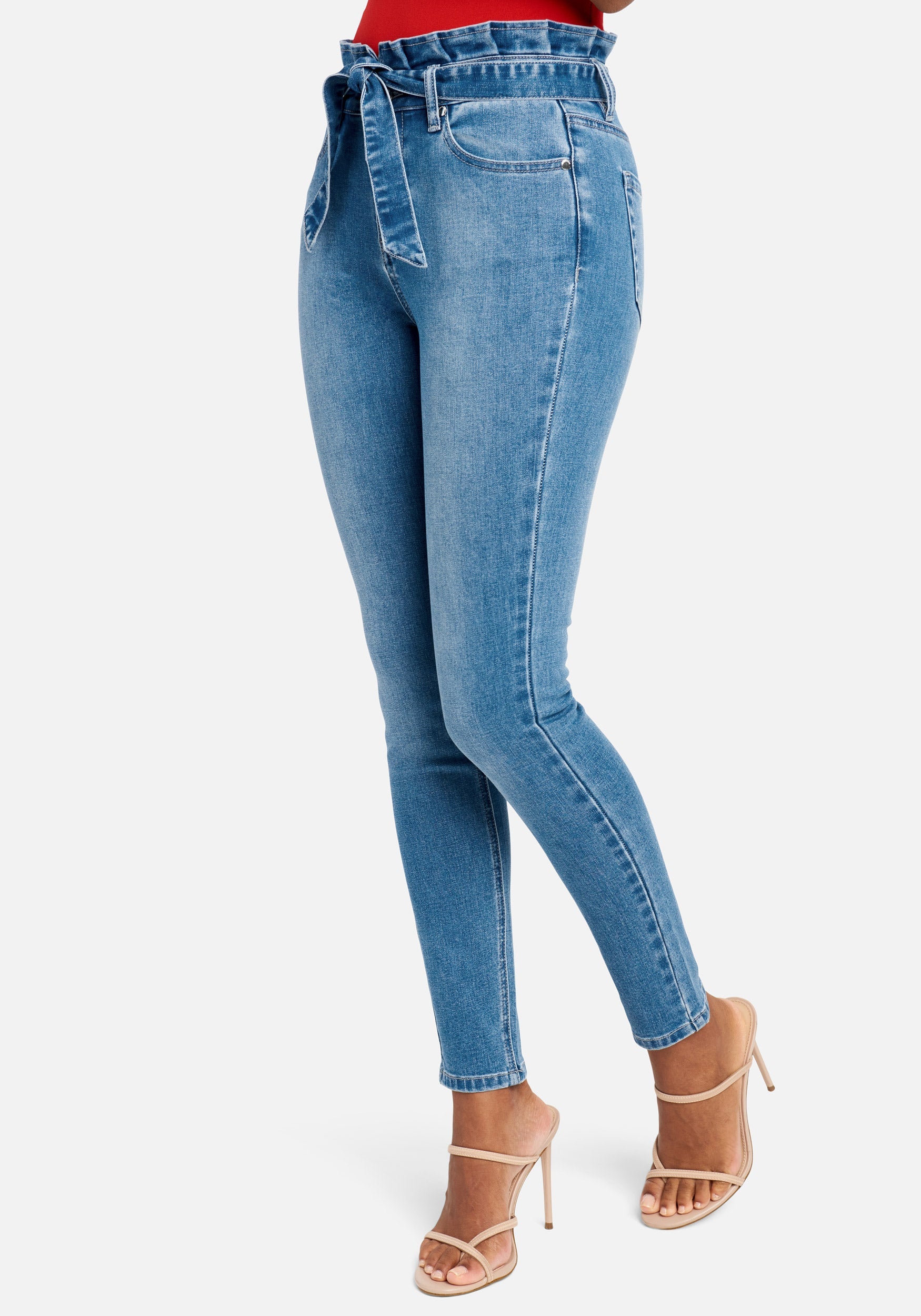 Paperbag Waist Skinny Jeans