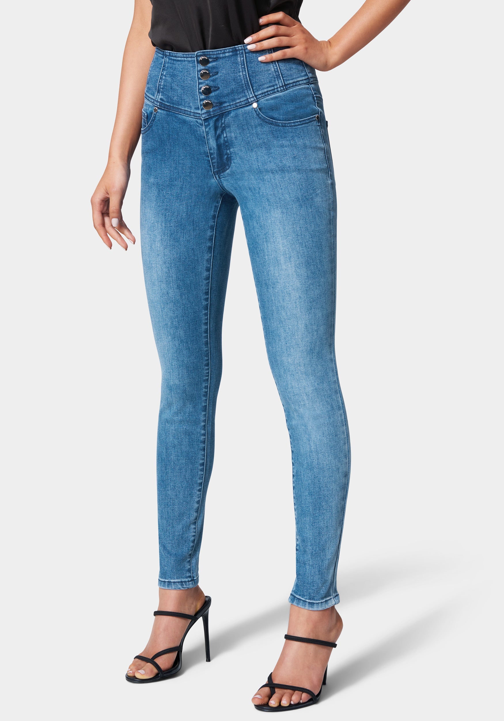  Apparel > Bottoms > Pants-High Waist Corset Skinny Jeans