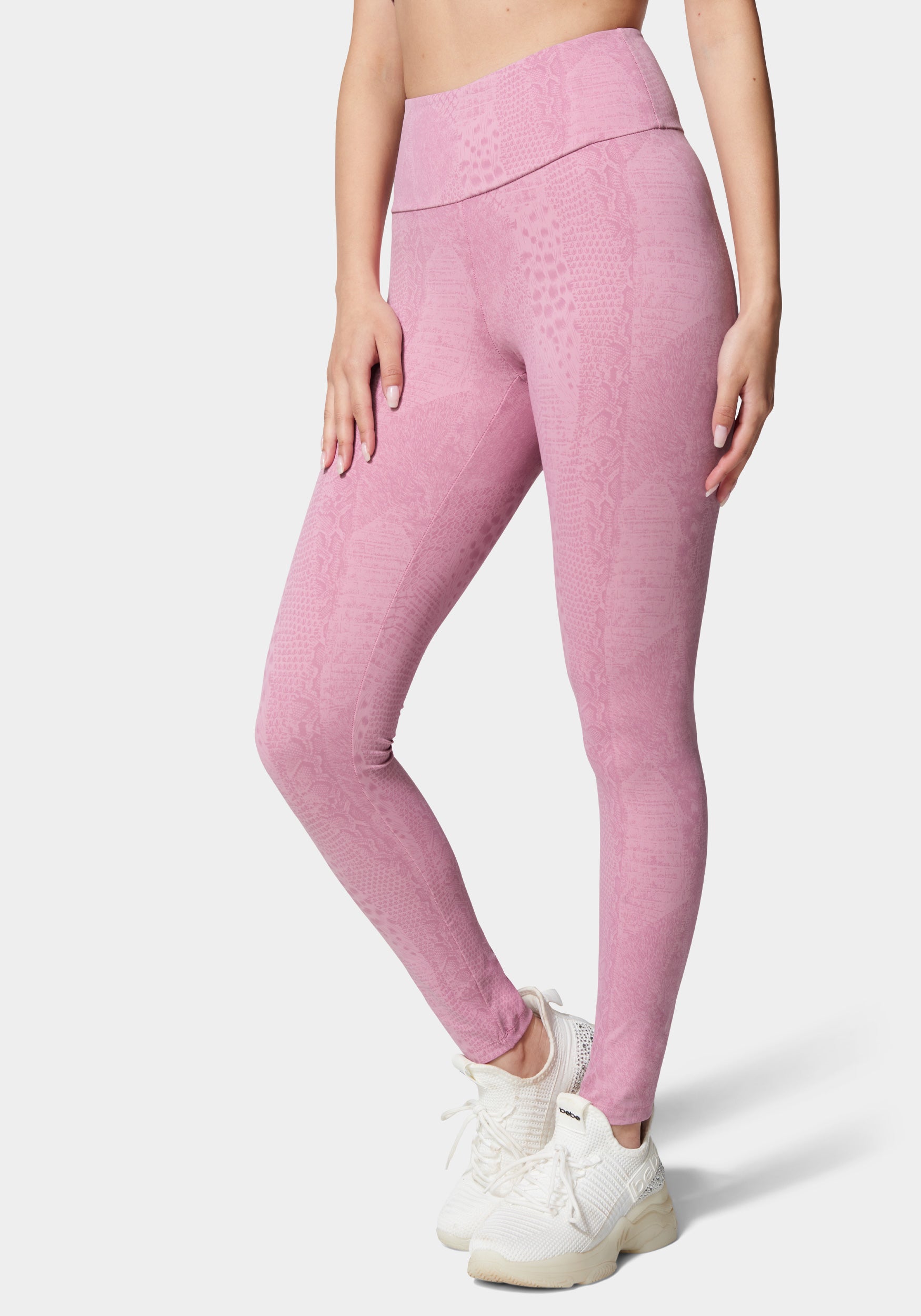  Apparel > Bottoms > Pants-Bebe Logo Embossed Snakeskin Legging