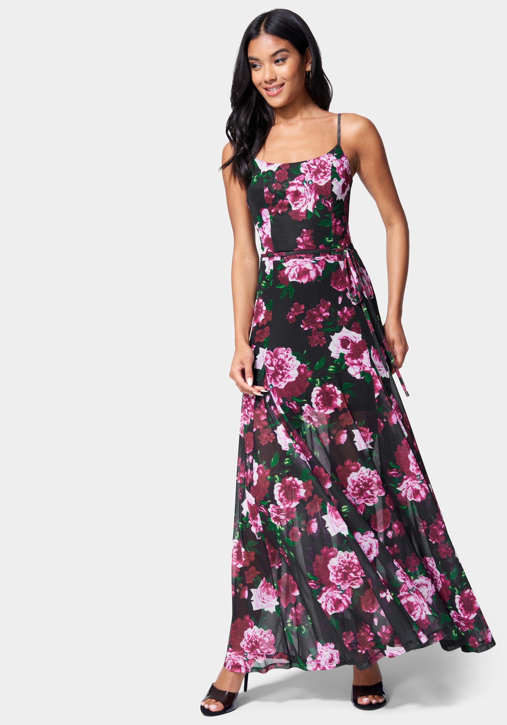 Printed Tank Neck Gown