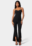 Sweetheart Spaghetti Strap Little Black Dress/Jumpsuit With Ruffles