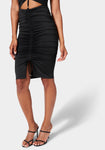 Ruched Front Knit Skirt