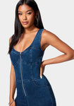 Corset Waistline Front Zipper Sweetheart Jumpsuit