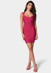 V-neck Halter Bandage Dress by Bebe