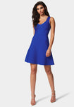 A-line V-neck Fit-and-Flare Back Zipper Vintage Fitted Bandage Dress