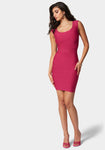 Short Scoop Neck Cap Sleeves Back Zipper Bandage Dress