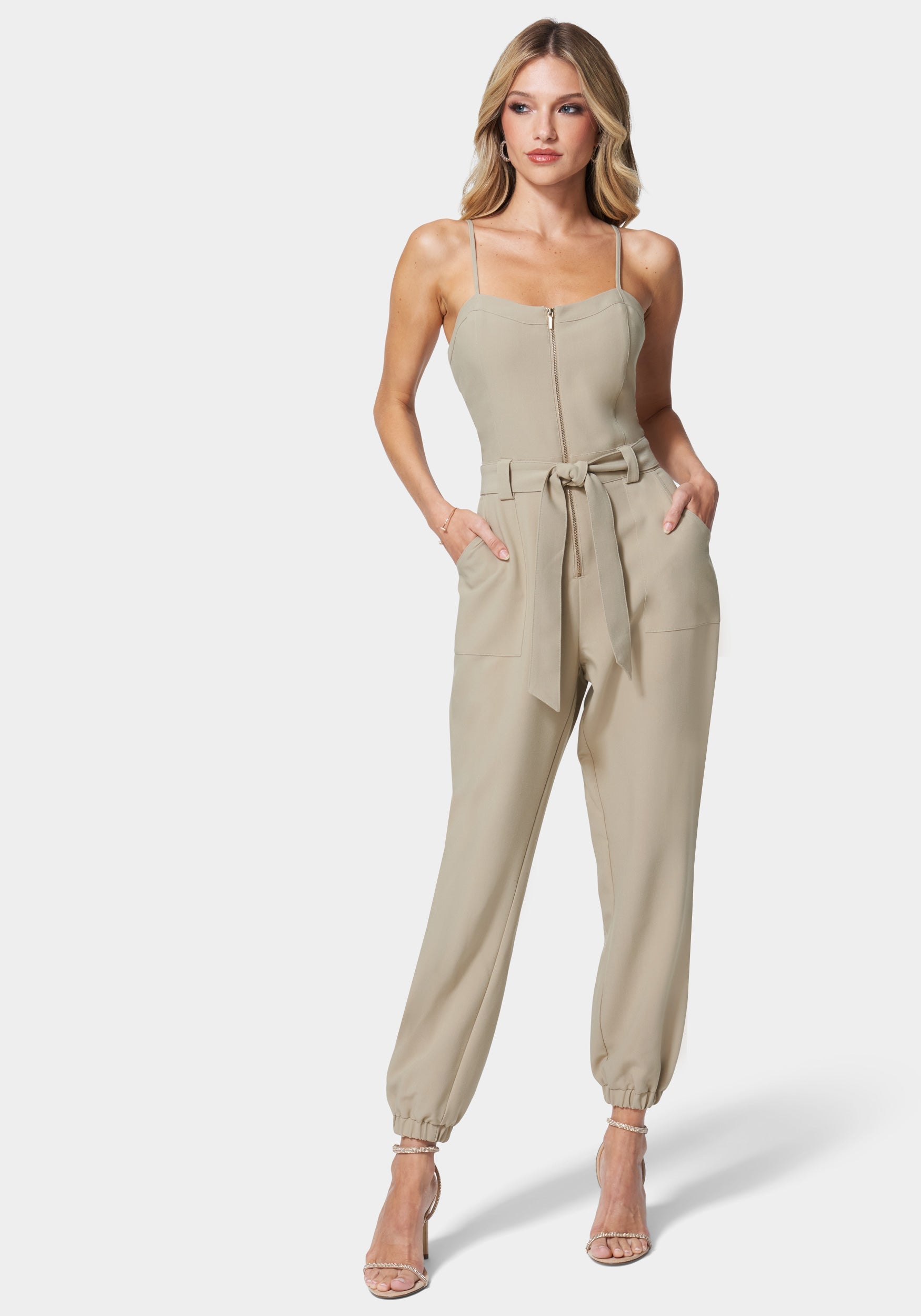  -Zip Front Bustier Jumpsuit