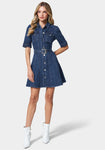 A-line Belted Dress by Bebe