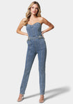 Strapless Sweetheart Pocketed Belted Jumpsuit