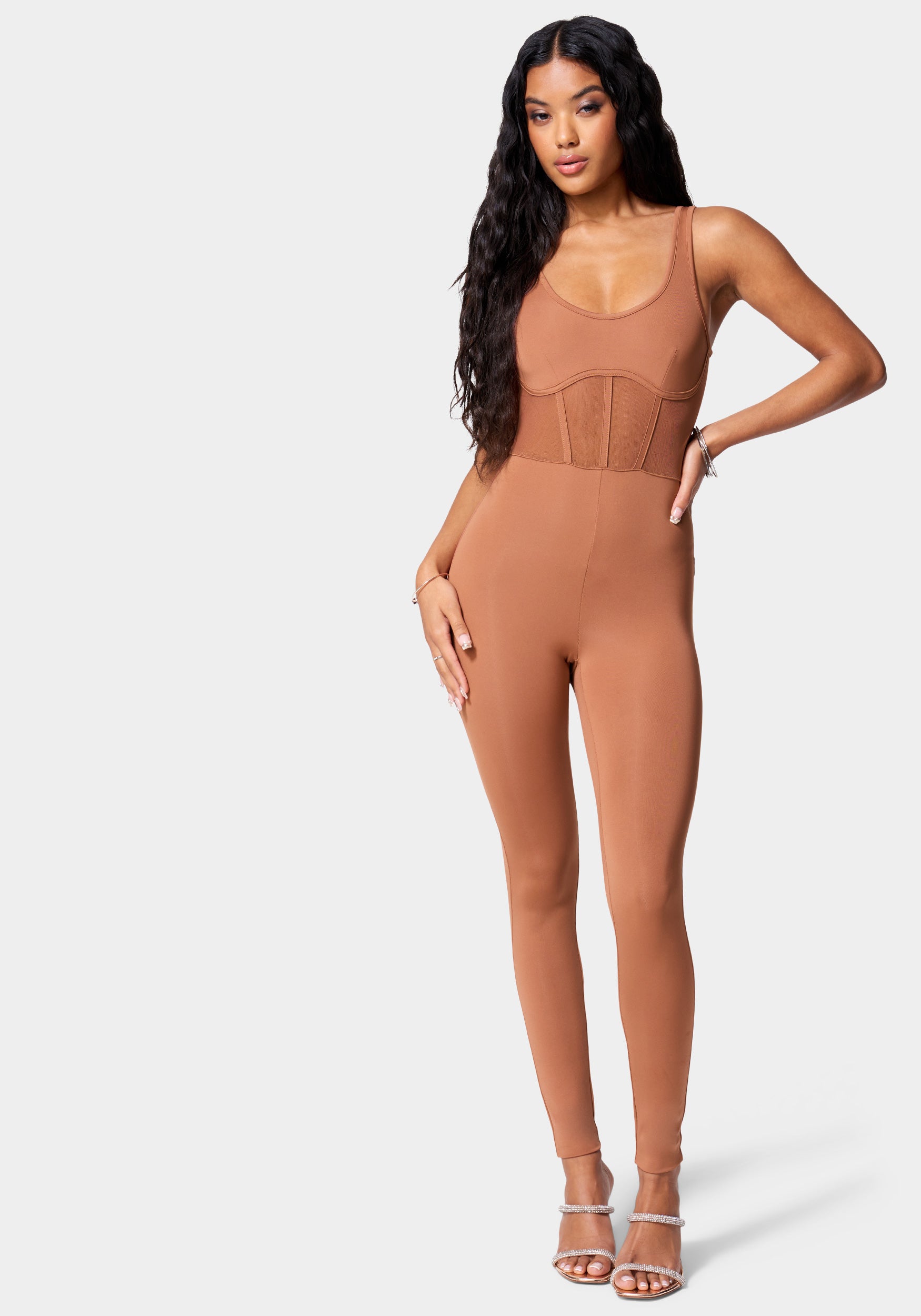 Gold Bar Detail Jumpsuit | bebe