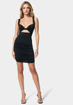 Short Cutout Ruched Little Black Dress