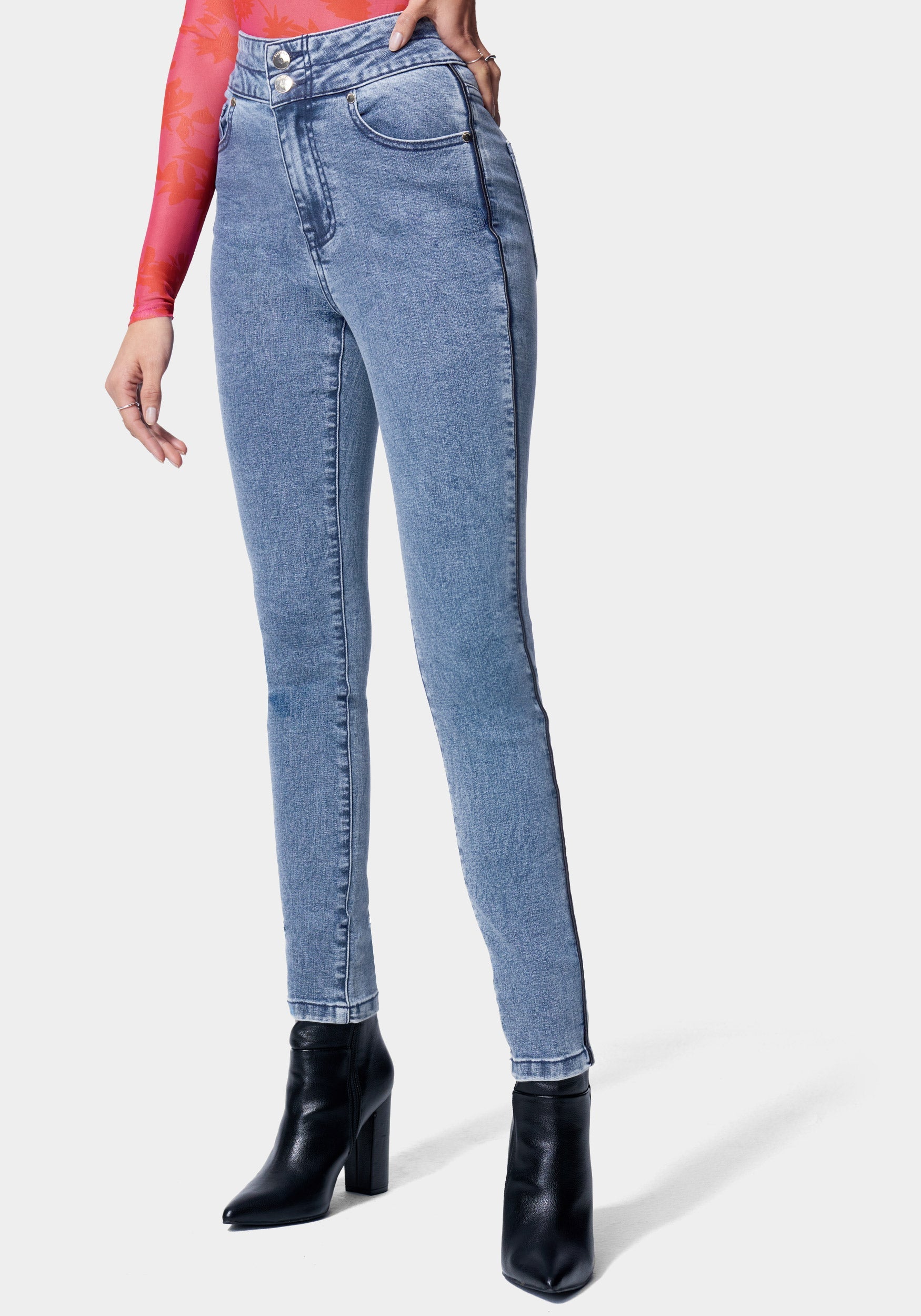  -High Waist Skinny Leg Jeans