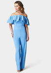 Back Zipper Off the Shoulder Jumpsuit With Ruffles