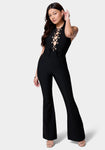 Sleeveless Lace-Up Jumpsuit