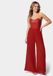 Corset Waistline Pleated Jumpsuit