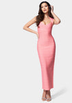 Sweetheart Floor Length Slit Bandage Dress