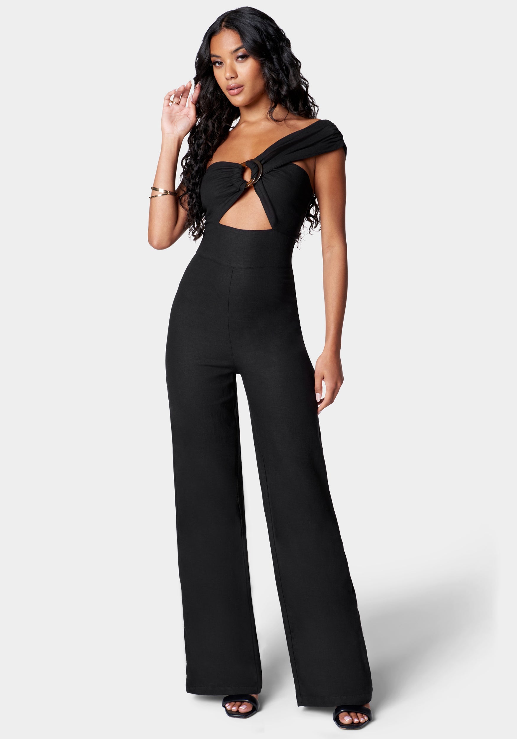 Black Wide-Leg Jumpsuit - Sleeveless Jumpsuit - Ruffle Jumpsuit