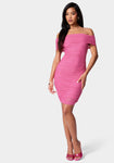 Ruched Mesh Dress by Bebe
