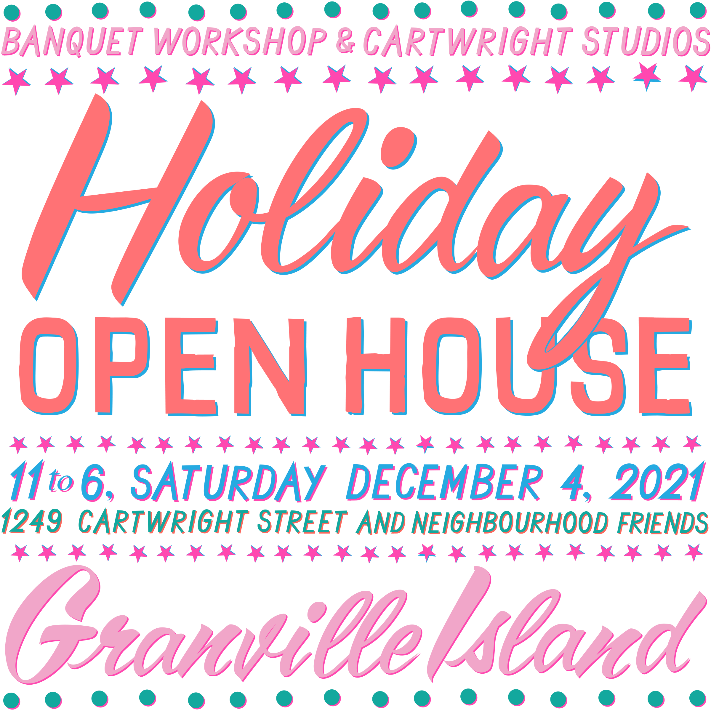 holiday open house at our granville island studios