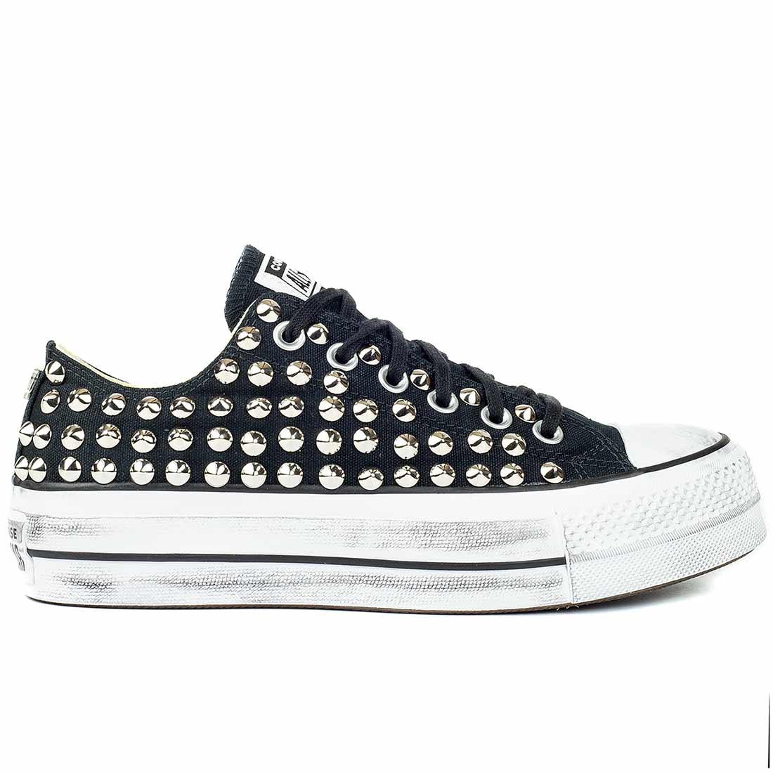 Converse All Star Platform Basse Personalizzate Tagged \