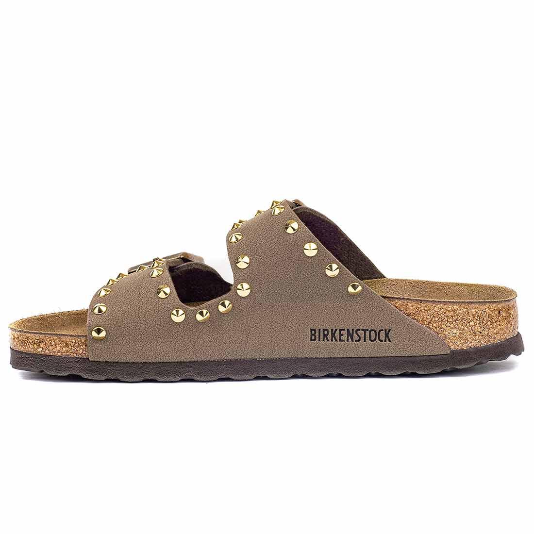 Ciabatte Birkenstock Arizona Marrone con Borchie oro | Racoon-LAB