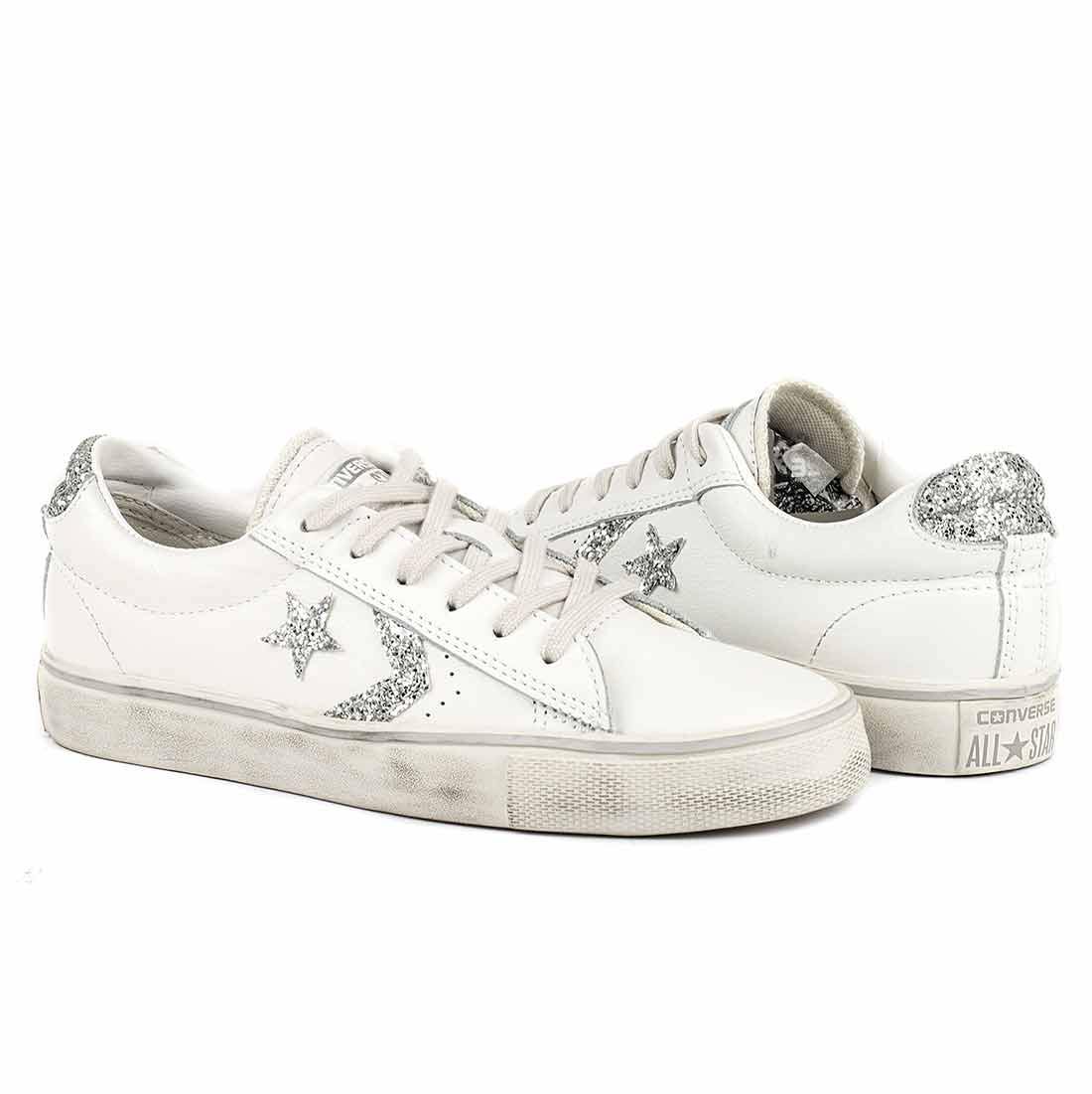 converse all star bianche pelle basse