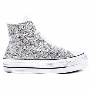 all star glitter argento