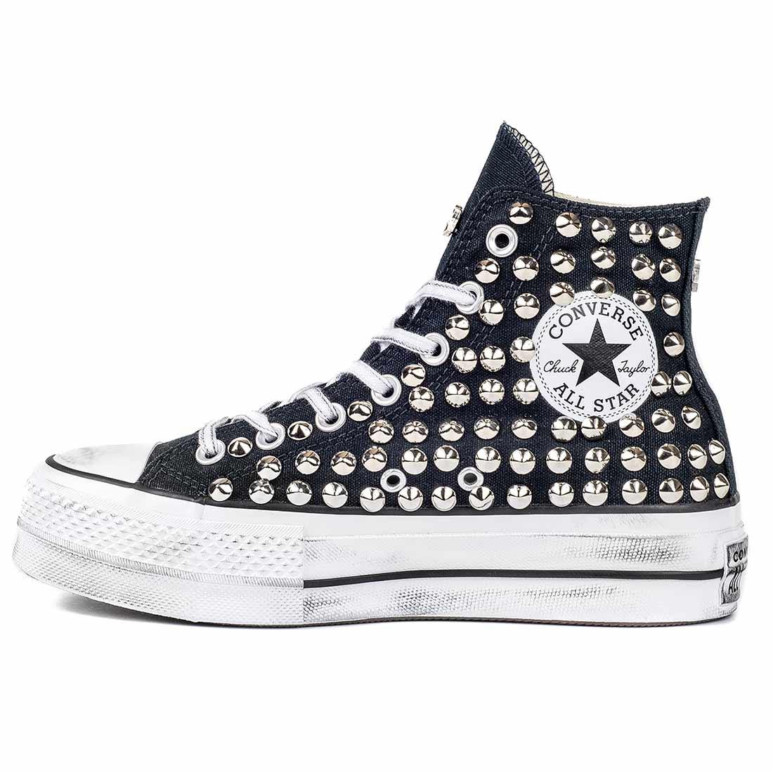 converse alte nere con zeppa