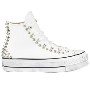 converse all star platform bianche