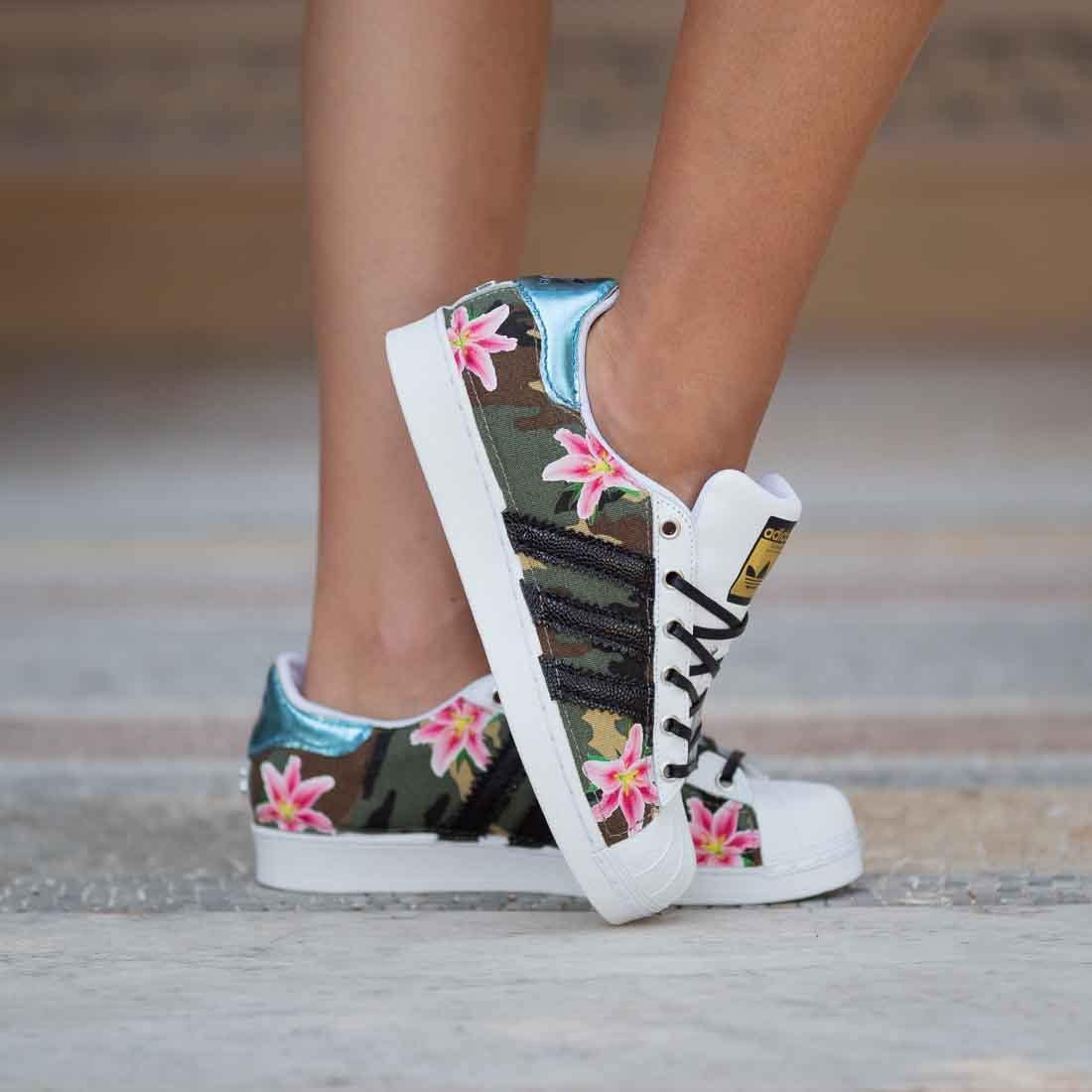 adidas rosa fiori